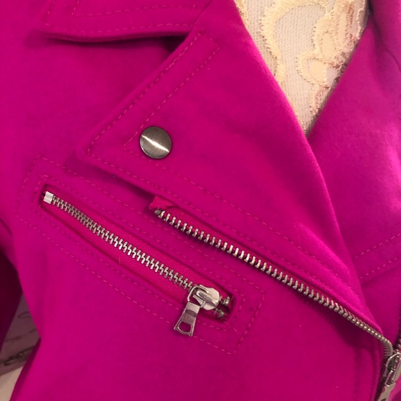 GAP Fuchsia Wool-Blend Moto Jacket - Picture 4 of 9